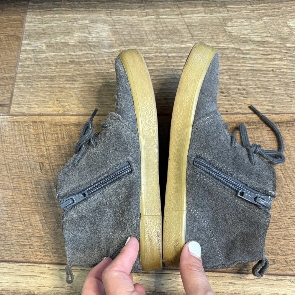 Gap Baby Gray Suede High-Top Side Zipper Sneakers sz 11